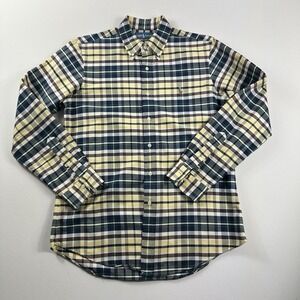 Polo Ralph Lauren Oxford Shirt Mens Medium Plaid Button Down Preppy Flesh Pony